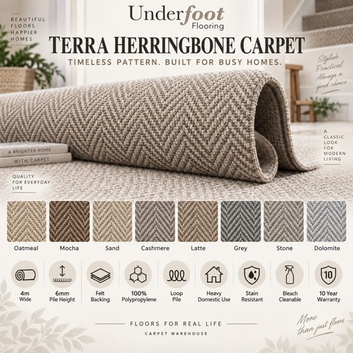 Herringbone loop carpet - loop, felt