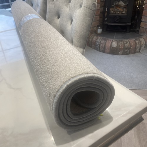 Creamy rug with silver - rug,