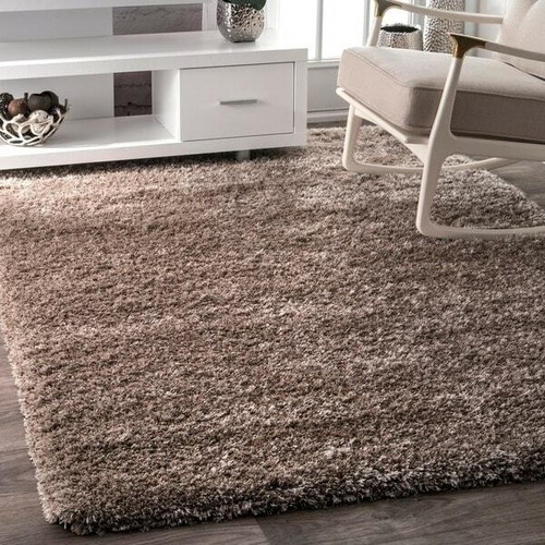 Modern large taupe shaggy - large,