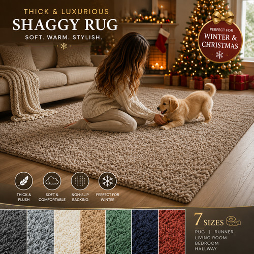 Sizes thick shaggy rug soft - thick,
