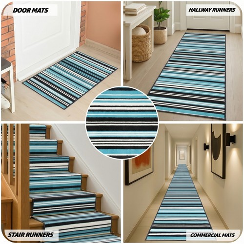 Teal lines stair - stair, runner