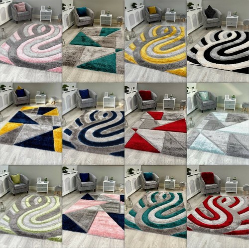 Shaggy rugs living area - 3d,